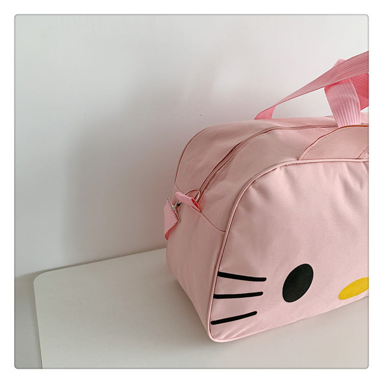 Fashion Cat Large Capacity Student Travel Bag Waterproof Large Capacity Cute Girl KT Luggage Bag Female Handbag