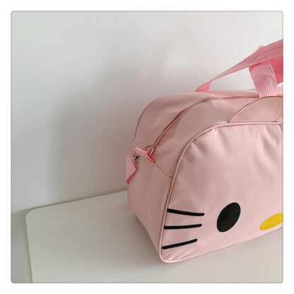 Fashion Cat Large Capacity Student Travel Bag Waterproof Large Capacity Cute Girl KT Luggage Bag Female Handbag