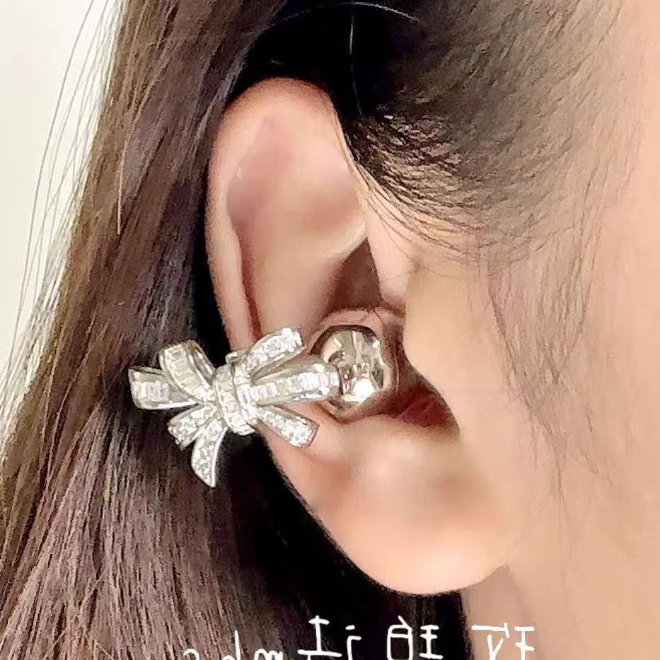 Suitable for Freeclip Earphone Diamond Buckle Full Diamond Snowflake Star Bowknot Ear Clip Buckle Niche High-end Accessories