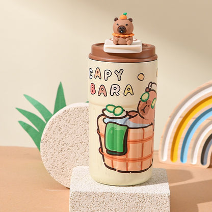 Labubu 316 Stainless Steel Insulated Cup Cartoon High-Value Straw Cup Portable Large Capacity Ice American Coffee Cup