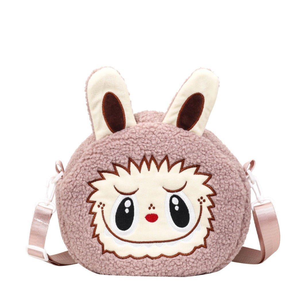 New Cartoon Crossbody Double Backpack Plush Bag City Park L Labubu Bag Crossbody Bag Children's Bag