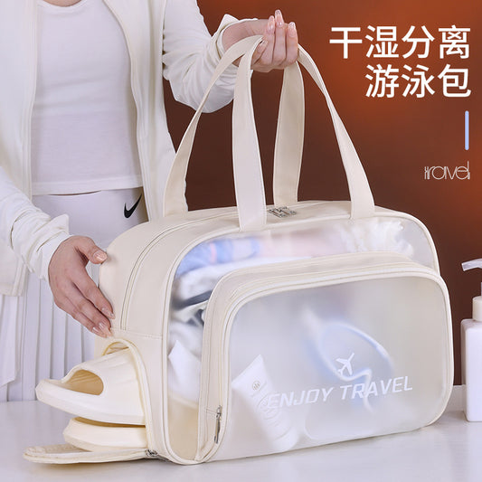 New Waterproof Swim Bag with Dry and Wet Separation, Beach Bag, Fitness Sports Bag, Storage Toiletry Bag, Makeup Bag