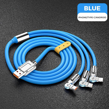 🔥120W 3 in 1 Rotating Elbow Fast Charging Data Cable⚡