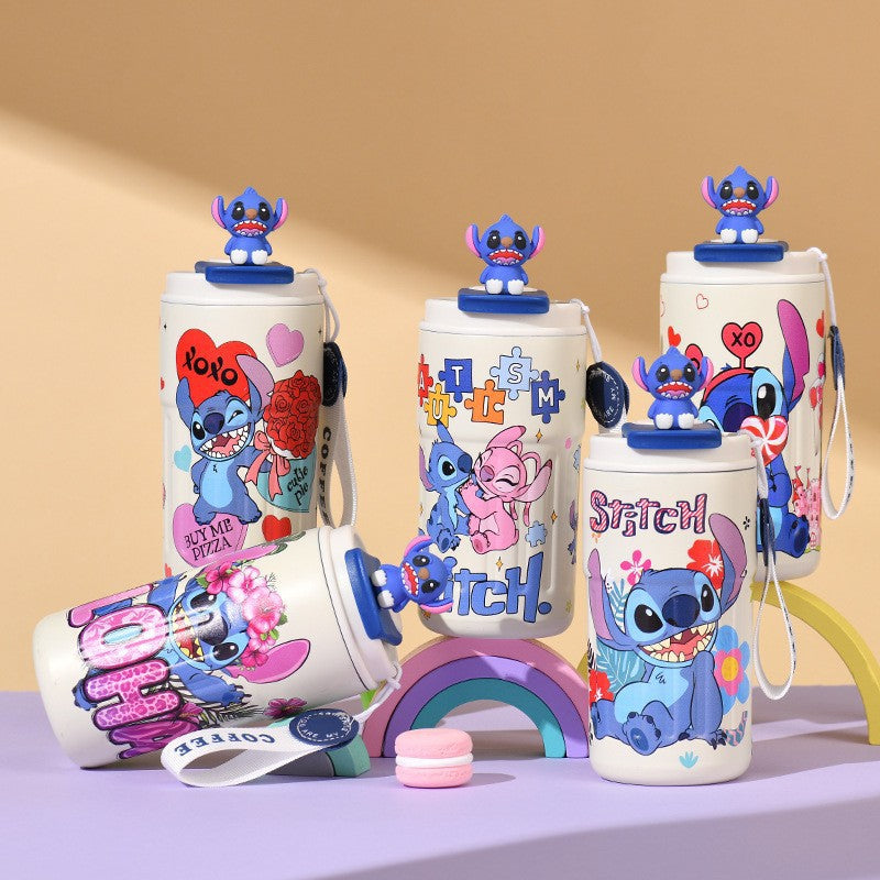 Labubu 316 Stainless Steel Insulated Cup Cartoon High-Value Straw Cup Portable Large Capacity Ice American Coffee Cup