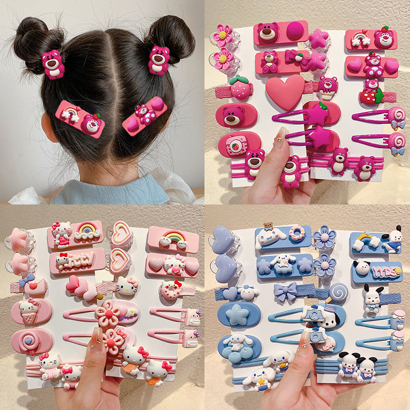 🎉Sanrio children's hair clips little girls cute baby hair accessories set