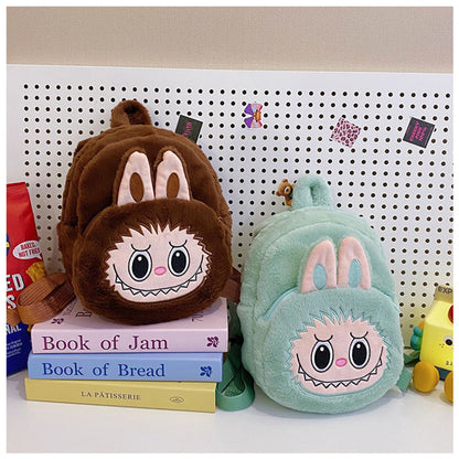 Home Crossbody Double-Shoulder Plush Coin Bag Plush Toy Children's Backpack