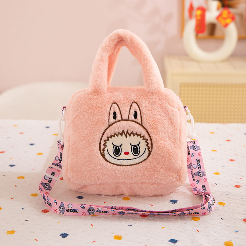 New Cartoon Crossbody Double Backpack Plush Bag City Park L Labubu Bag Crossbody Bag Children's Bag