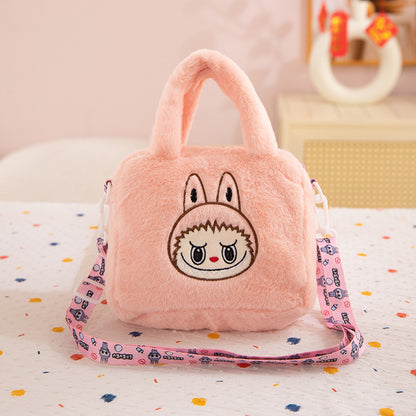 New Cartoon Crossbody Double Backpack Plush Bag City Park L Labubu Bag Crossbody Bag Children's Bag