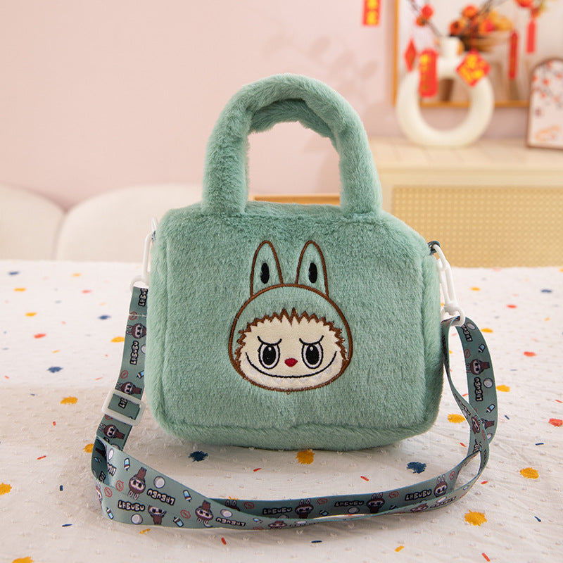 New Cartoon Crossbody Double Backpack Plush Bag City Park L Labubu Bag Crossbody Bag Children's Bag