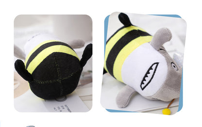 Shark Bee Plush Doll Shark Fork Small Decoration Toy Bag Decoration Plush Doll Funny Plush Toy