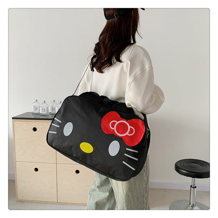 Fashion Cat Large Capacity Student Travel Bag Waterproof Large Capacity Cute Girl KT Luggage Bag Female Handbag