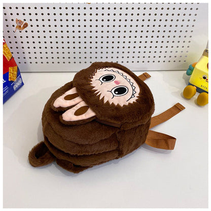 Home Crossbody Double-Shoulder Plush Coin Bag Plush Toy Children's Backpack