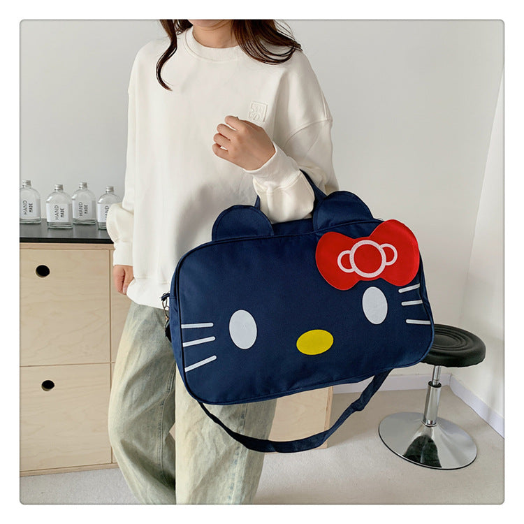 Fashion Cat Large Capacity Student Travel Bag Waterproof Large Capacity Cute Girl KT Luggage Bag Female Handbag