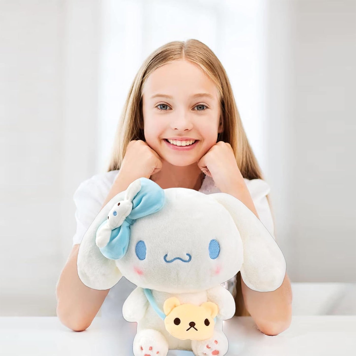 15.7" Cute Anime Plush Doll, Lovely Plush Stuffed Animal, Anime Cute Soft Plush Figure Toy, Pillow Plush Gift Filler Birthday Gift for Kids (Kuro)