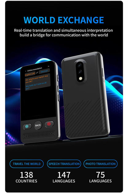 AI Language Translator Device T21 |   138 Languages, Real-Time Voice & Photo Translation |   Offline Mode & Touchscreen |   Perfect for Travel & Business & Work Translation Traductor