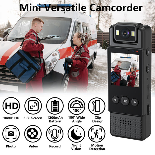 L12 Direct-to-HD Camera DV Video Recording & Audio Capture Conference & Sports Event Recording On-Duty Body Camera Night Vision Back Clip & Handheld