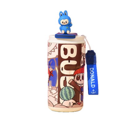 Labubu 316 Stainless Steel Insulated Cup Cartoon High-Value Straw Cup Portable Large Capacity Ice American Coffee Cup