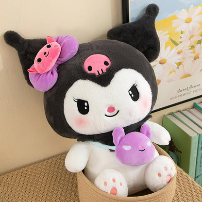 15.7" Cute Anime Plush Doll, Lovely Plush Stuffed Animal, Anime Cute Soft Plush Figure Toy, Pillow Plush Gift Filler Birthday Gift for Kids (Kuro)