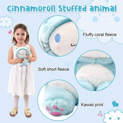 Cinnamoroll Plush Doll 8", Super Lovely Kitty My Melo Anime Plush Figure Toy, Perfect Cartoon Theme Party Favor for Girls Boys Children Fans Birthday Easter Gift, Blue