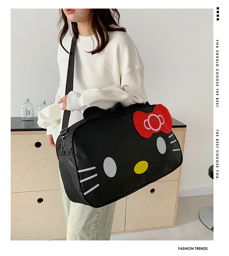 Fashion Cat Large Capacity Student Travel Bag Waterproof Large Capacity Cute Girl KT Luggage Bag Female Handbag