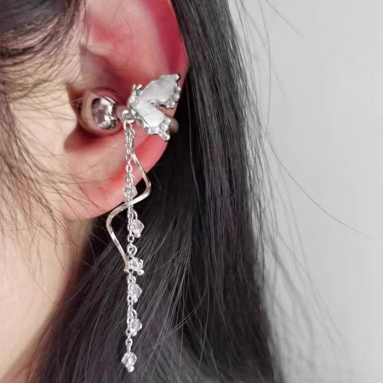 Suitable for Freeclip Earphone Diamond Buckle Full Diamond Snowflake Star Bowknot Ear Clip Buckle Niche High-end Accessories