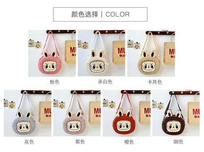 New Cartoon Crossbody Double Backpack Plush Bag City Park L Labubu Bag Crossbody Bag Children's Bag