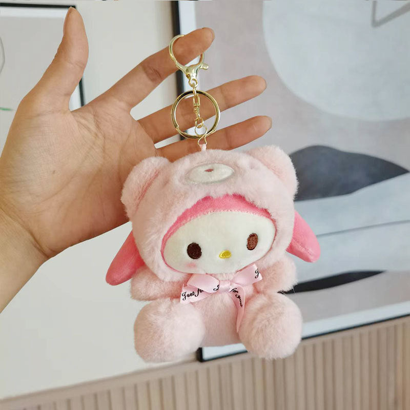 🧸Sanrio keychain pendant cute doll gift bag accessories plush doll toy doll wholesale