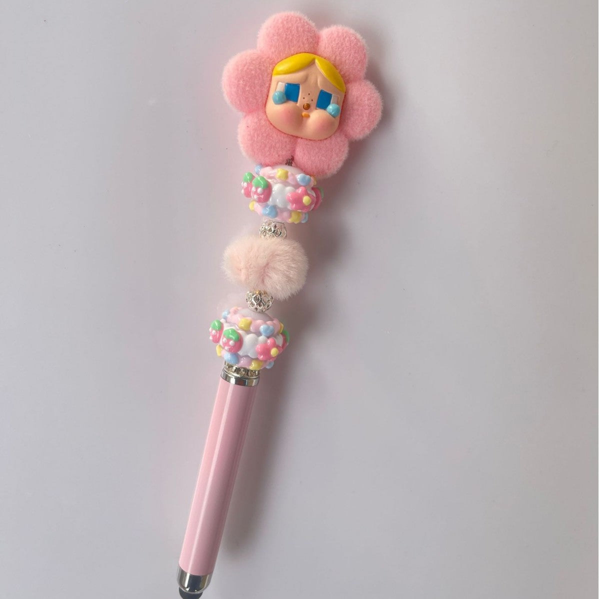 Creative DIY Cute Beaded Pen for Mobile Phones and Tablets, Touchscreen Gel Pen, Adorable Handmade Doll, Student Gift