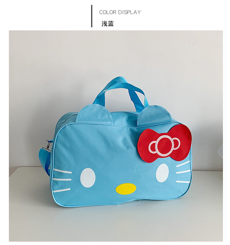 Fashion Cat Large Capacity Student Travel Bag Waterproof Large Capacity Cute Girl KT Luggage Bag Female Handbag