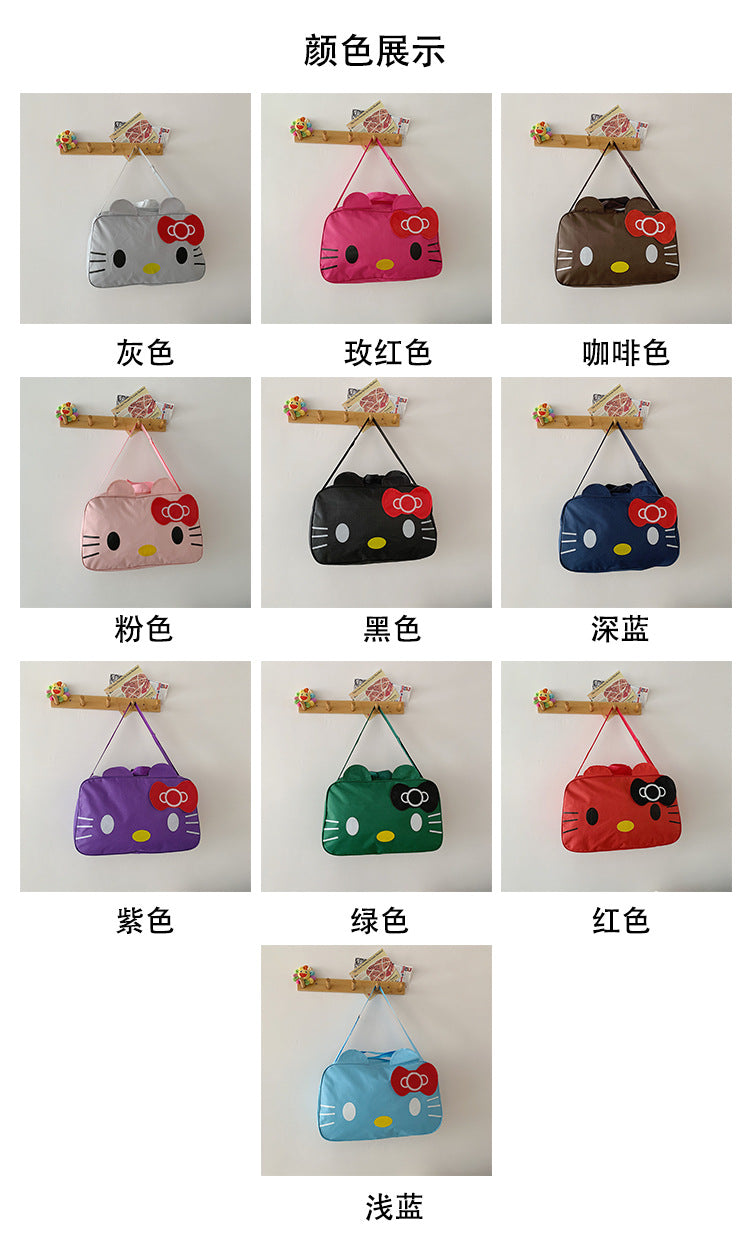 Fashion Cat Large Capacity Student Travel Bag Waterproof Large Capacity Cute Girl KT Luggage Bag Female Handbag