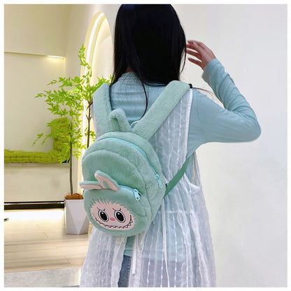 Home Crossbody Double-Shoulder Plush Coin Bag Plush Toy Children's Backpack