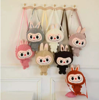 Home Crossbody Double-Shoulder Plush Coin Bag Plush Toy Children's Backpack