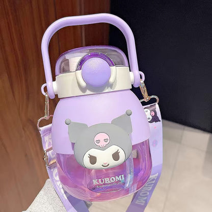 💖Sanrio genuine big belly cup portable high value large capacity girls double drink tritan material straw cup