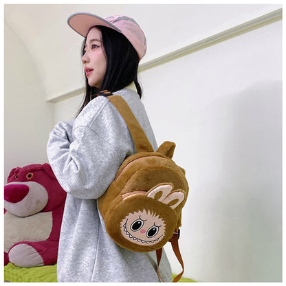 Home Crossbody Double-Shoulder Plush Coin Bag Plush Toy Children's Backpack