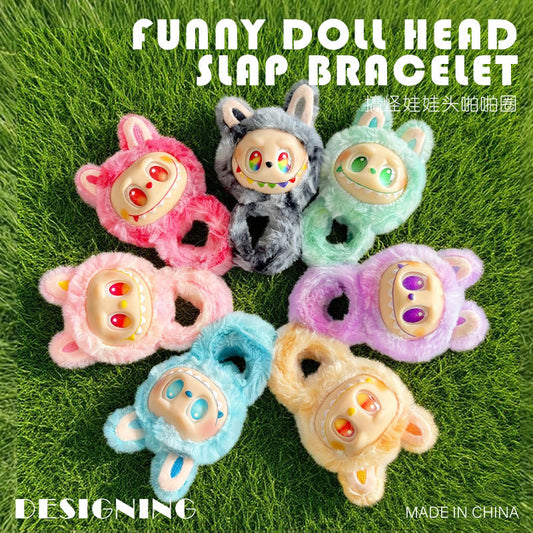 New Cute Labubu Snap Ring Bracelet Plush Toy Doll Children's Birthday Gift Plushie