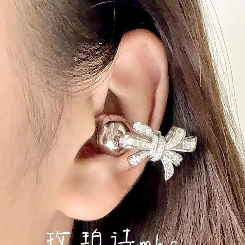Suitable for Freeclip Earphone Diamond Buckle Full Diamond Snowflake Star Bowknot Ear Clip Buckle Niche High-end Accessories