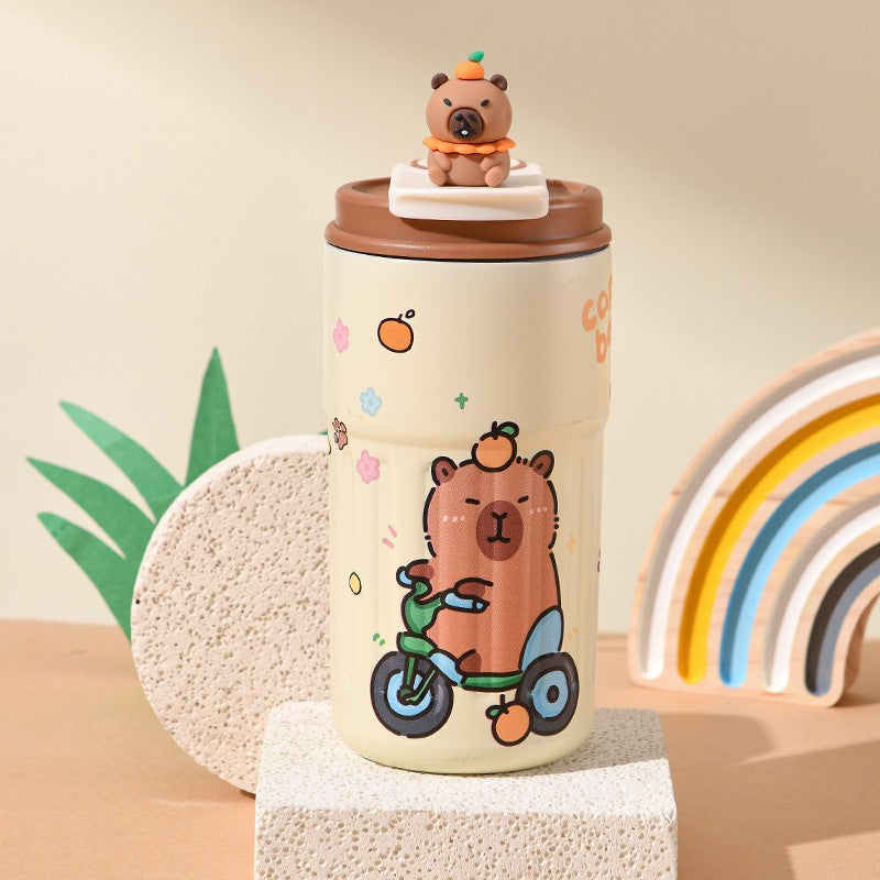 Labubu 316 Stainless Steel Insulated Cup Cartoon High-Value Straw Cup Portable Large Capacity Ice American Coffee Cup