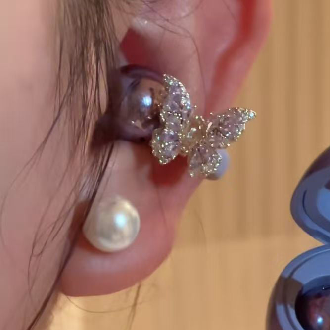 Suitable for Freeclip Earphone Diamond Buckle Full Diamond Snowflake Star Bowknot Ear Clip Buckle Niche High-end Accessories