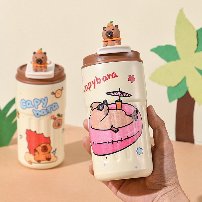 Labubu 316 Stainless Steel Insulated Cup Cartoon High-Value Straw Cup Portable Large Capacity Ice American Coffee Cup