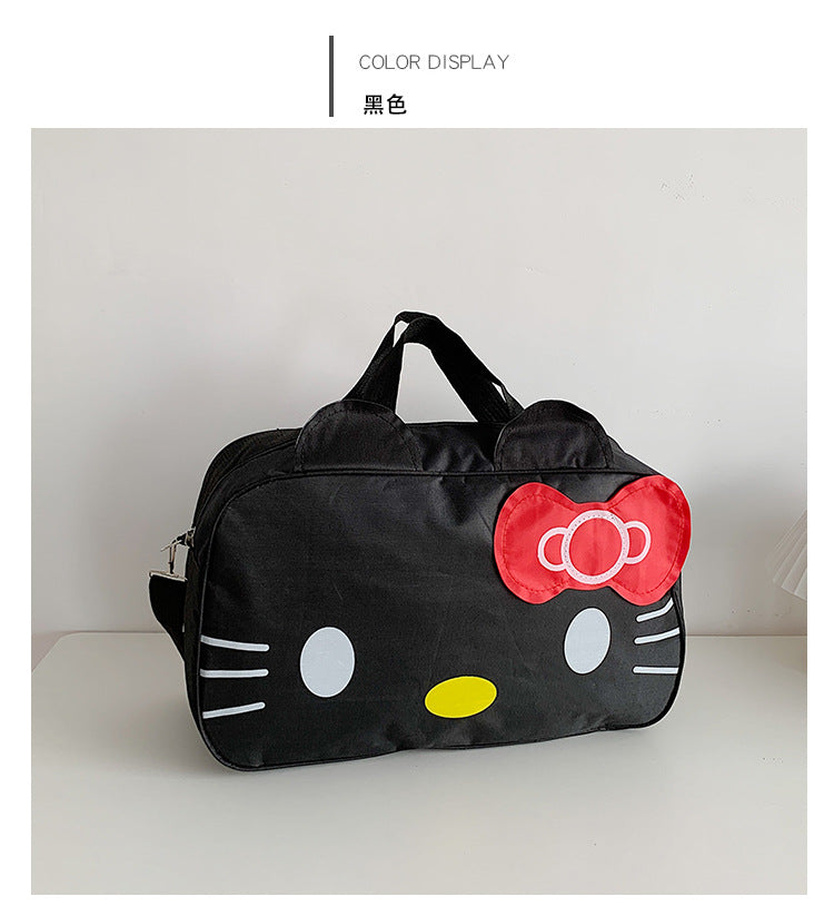 Fashion Cat Large Capacity Student Travel Bag Waterproof Large Capacity Cute Girl KT Luggage Bag Female Handbag