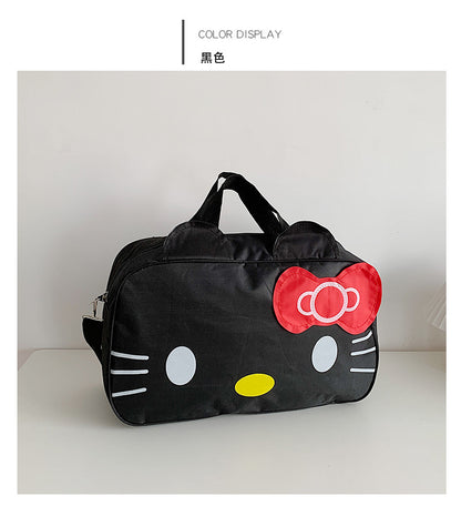 Fashion Cat Large Capacity Student Travel Bag Waterproof Large Capacity Cute Girl KT Luggage Bag Female Handbag