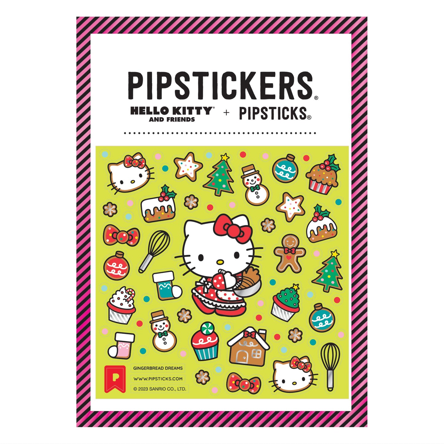 Hello Kitty x Pipsticks Gingerbread Dreams Sticker Sheet