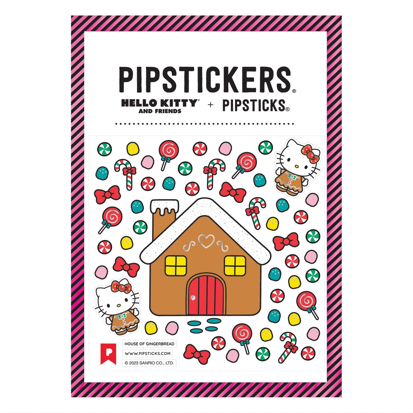 Hello Kitty x Pipsticks House Of Gingerbread Sticker Sheet