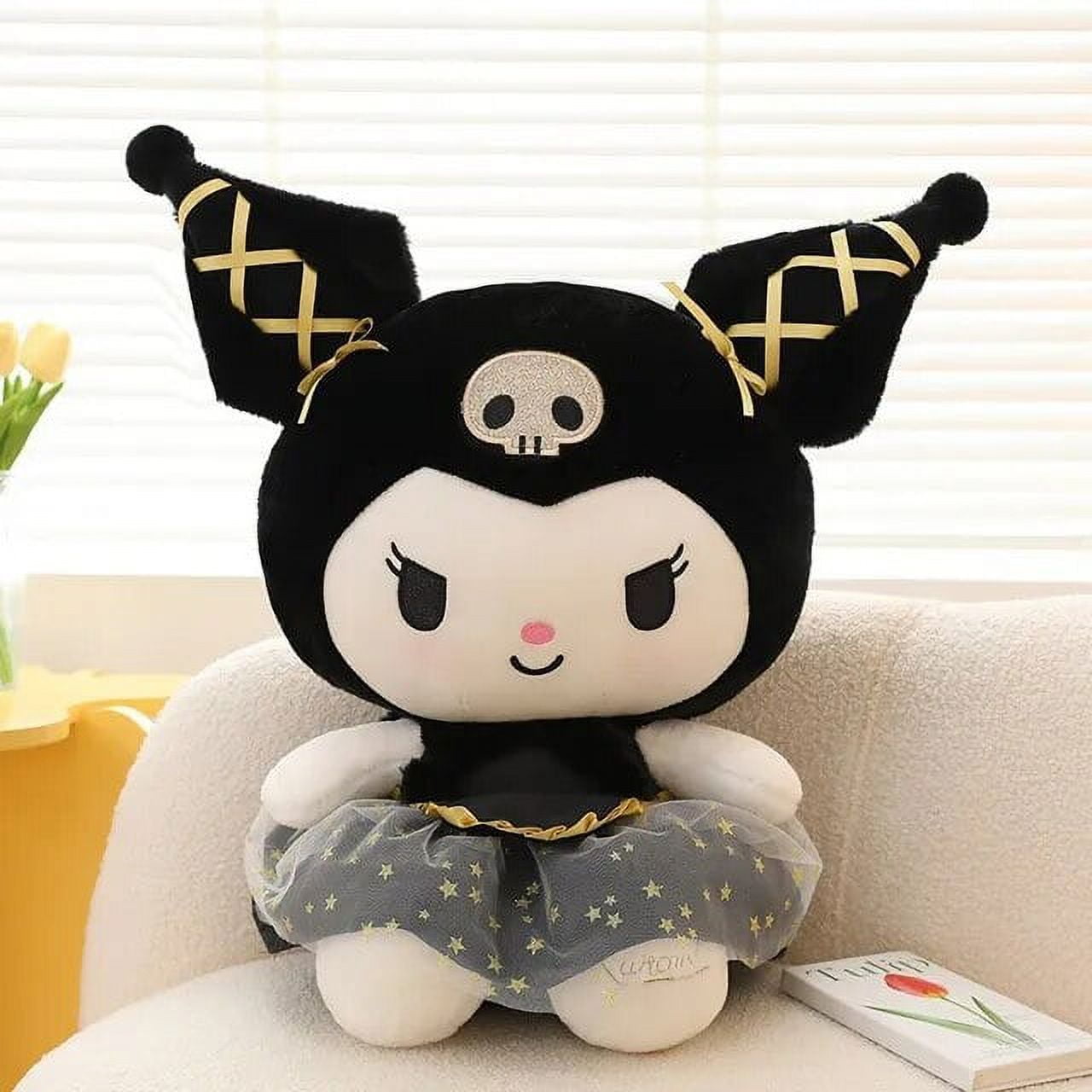 Cartoon Cute Plush Dolls Sanrioed Black Gold Kuromi Hello Kitty Plush Toy New Black Gold Kt Wedding Doll Gifts Kids Birthday ls