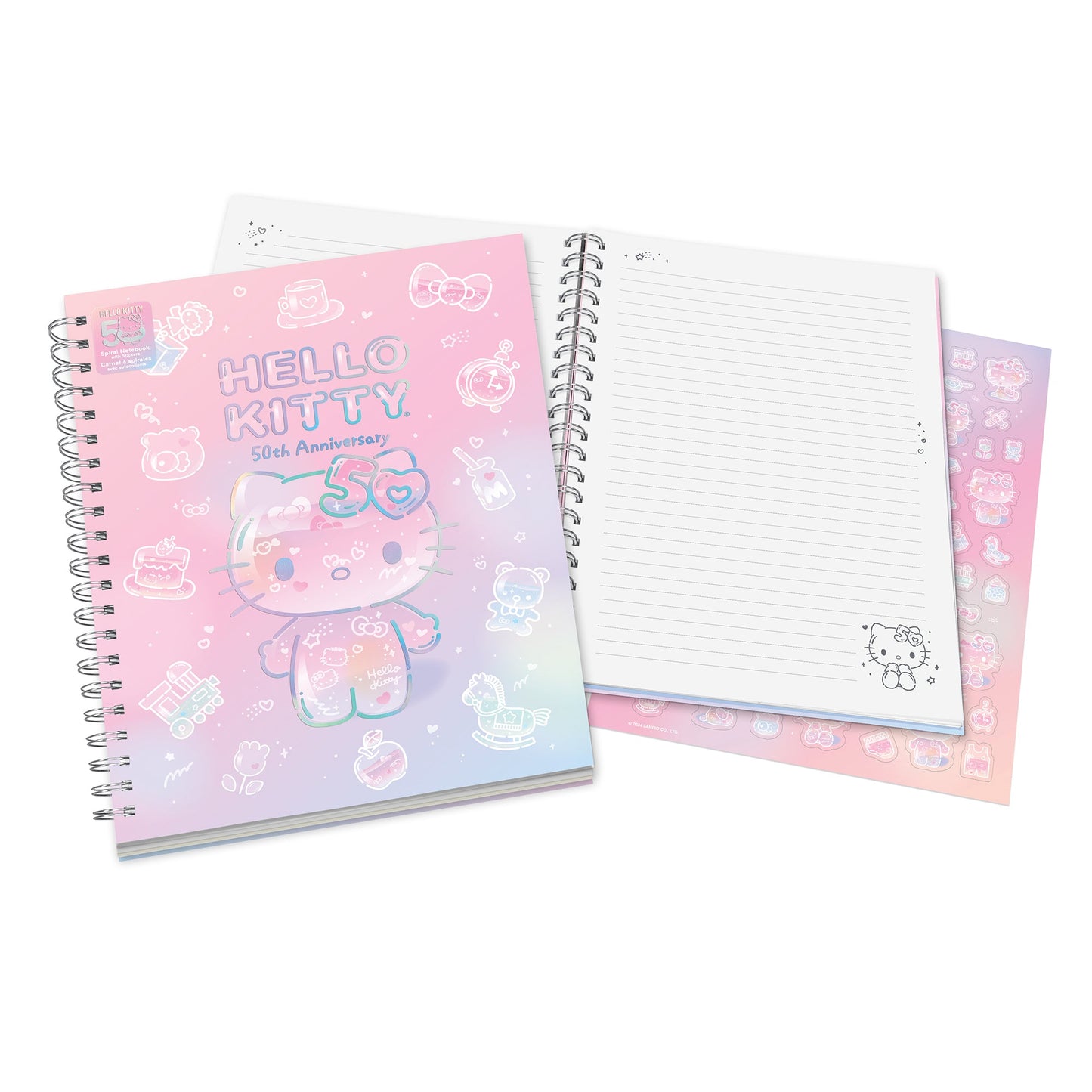 Hello Kitty x Studio Oh! 50th Anniversary Extra-Large Spiral Notebook & Sticker Sheet