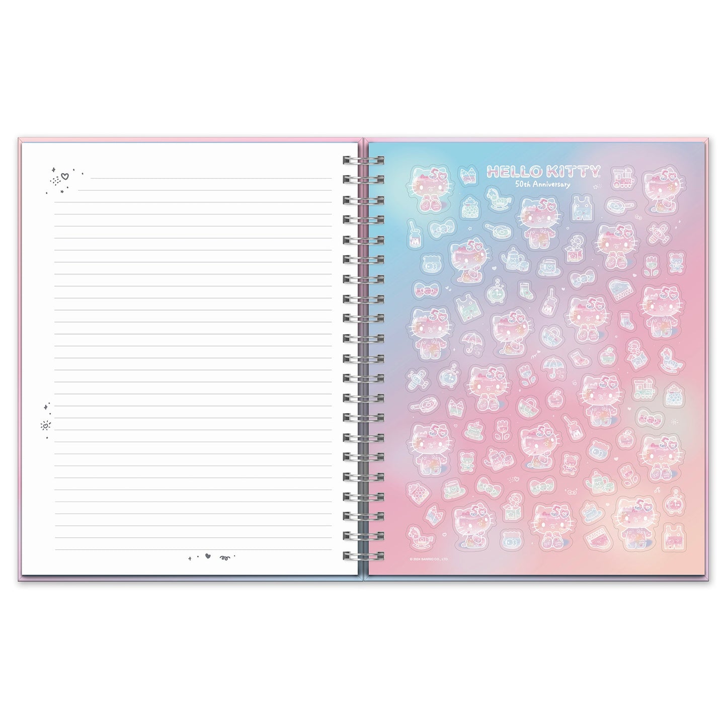 Hello Kitty x Studio Oh! 50th Anniversary Extra-Large Spiral Notebook & Sticker Sheet