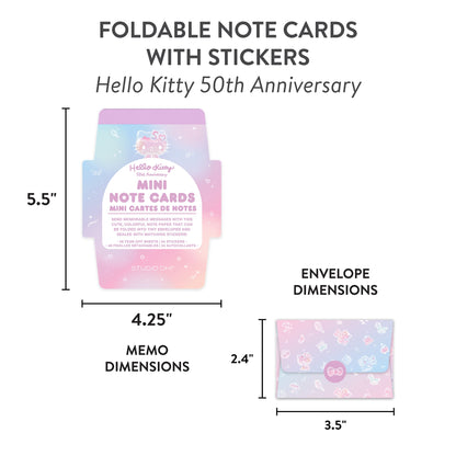 Hello Kitty x Studio Oh! 50th Anniversary Mini Note Cards and Sticker Set