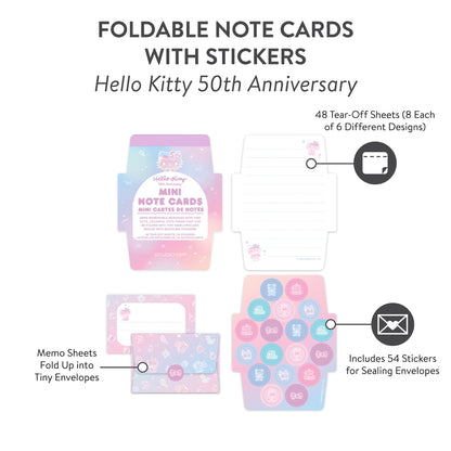 Hello Kitty x Studio Oh! 50th Anniversary Mini Note Cards and Sticker Set