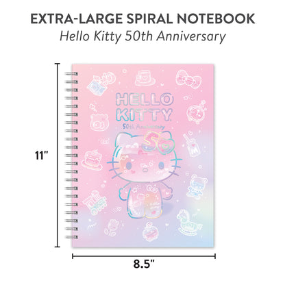 Hello Kitty x Studio Oh! 50th Anniversary Extra-Large Spiral Notebook & Sticker Sheet