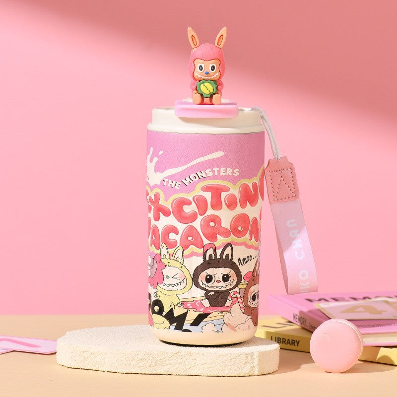 Labubu 316 Stainless Steel Insulated Cup Cartoon High-Value Straw Cup Portable Large Capacity Ice American Coffee Cup
